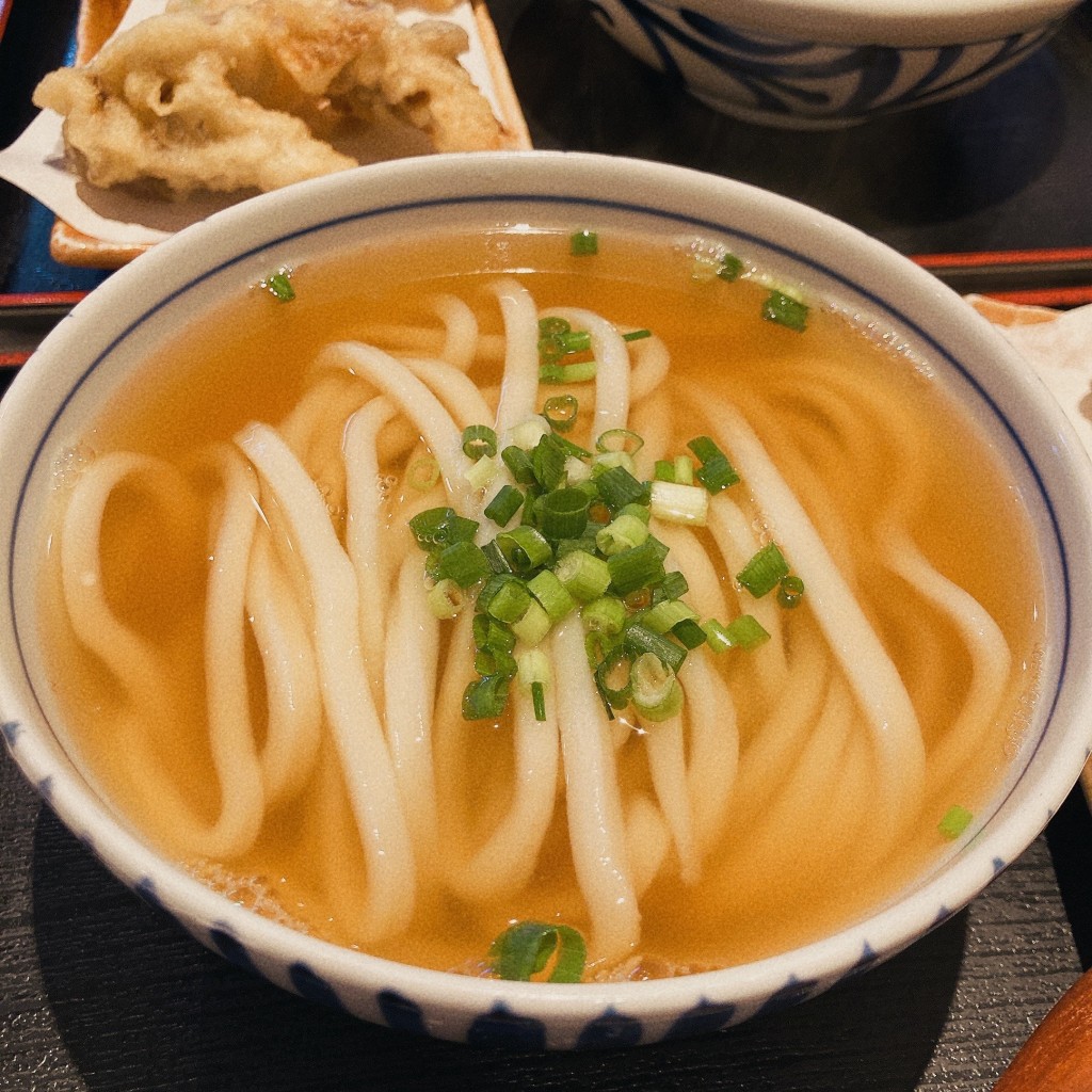 ユーザーが投稿したかけうどん小+とり天+半熟卵天の写真 - 実際訪問したユーザーが直接撮影して投稿した中原町うどん手打うどん 長谷沼の写真