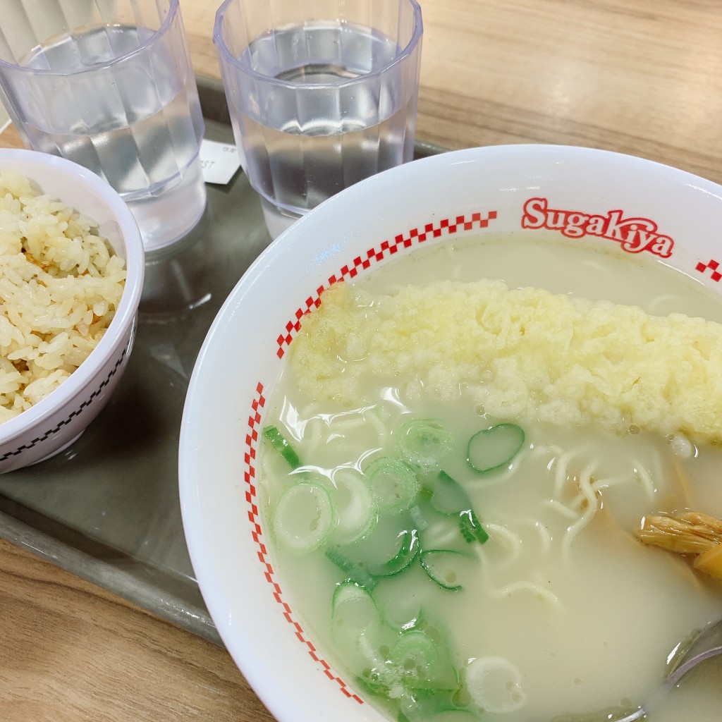 ユーザーが投稿した天ぷらラーメンの写真 - 実際訪問したユーザーが直接撮影して投稿した上奈良町栄ラーメン専門店スガキヤ 新江南平和堂店の写真