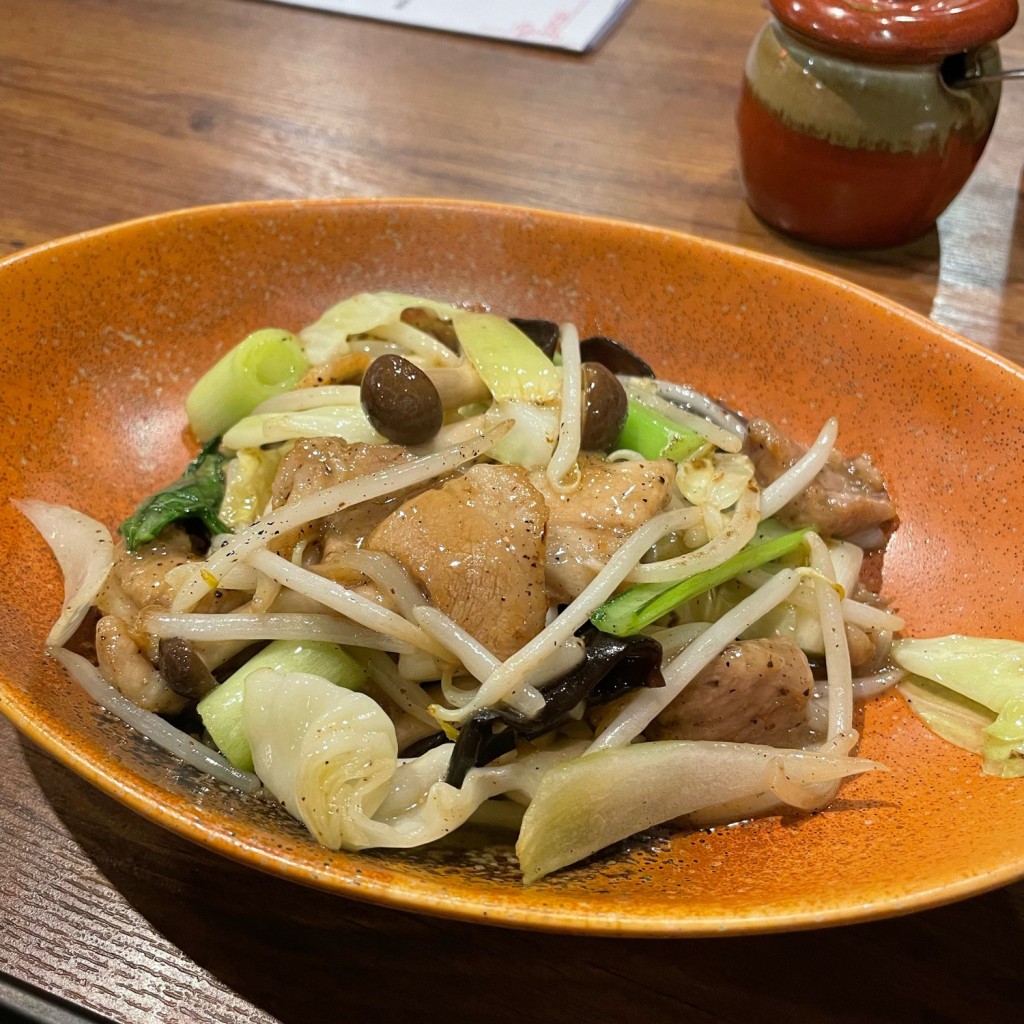 ユーザーが投稿した肉野菜炒めの写真 - 実際訪問したユーザーが直接撮影して投稿した本駒込中華料理STATICEの写真