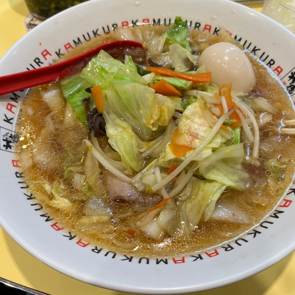 ユーザーが投稿した野菜いっぱいラーメンの写真 - 実際訪問したユーザーが直接撮影して投稿した梅田ラーメン専門店どうとんぼり神座 ルクア大阪店の写真