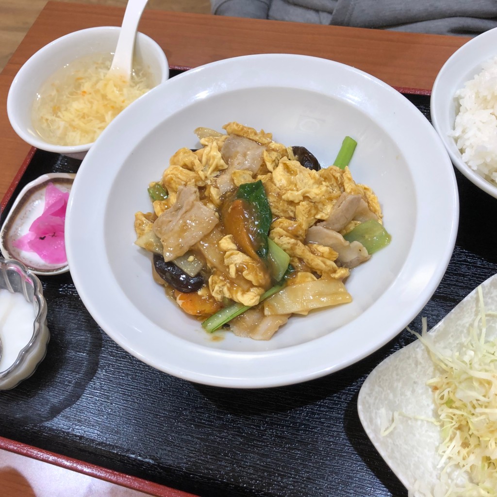 ユーザーが投稿した豚と卵炒め定食の写真 - 実際訪問したユーザーが直接撮影して投稿した中之島中華料理創造中華 華星の写真