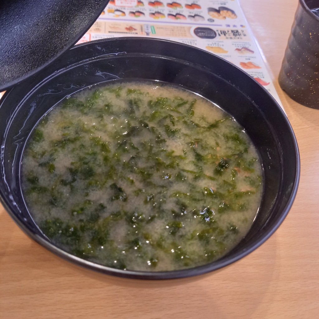 ユーザーが投稿したあおさの味噌汁の写真 - 実際訪問したユーザーが直接撮影して投稿した柏尾町回転寿司かっぱ寿司 横浜戸塚店の写真