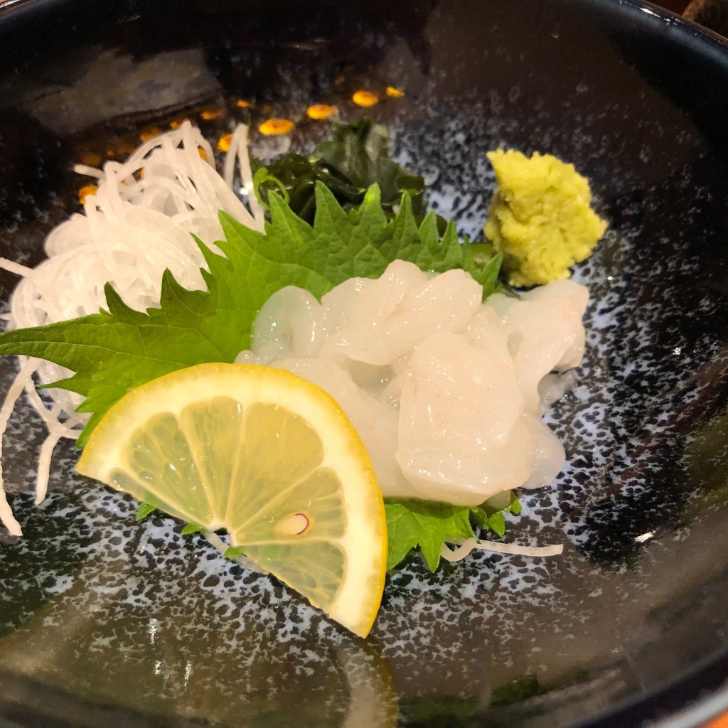 ユーザーが投稿した白海老の刺身の写真 - 実際訪問したユーザーが直接撮影して投稿した桜町居酒屋団欒 富山駅前店の写真
