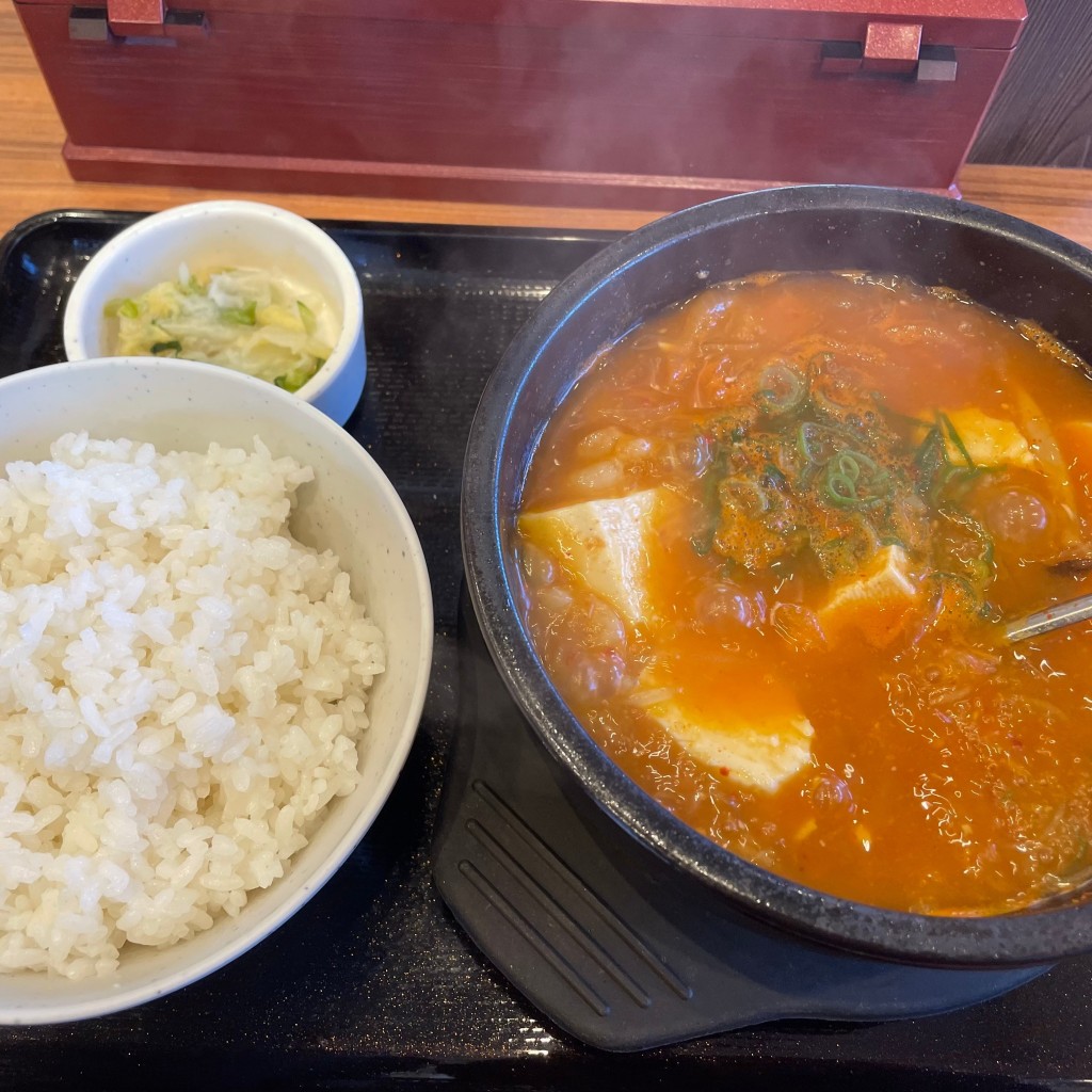 ユーザーが投稿した海鮮スン豆腐定食の写真 - 実際訪問したユーザーが直接撮影して投稿した住吉韓国料理韓丼 浜松住吉店の写真