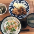 しらす丼ととりの唐揚げ - 実際訪問したユーザーが直接撮影して投稿した白金定食屋きらぼし食堂の写真のメニュー情報