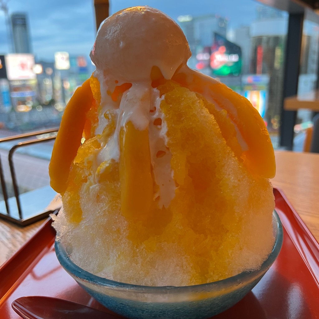 ユーザーが投稿したマンゴー氷の写真 - 実際訪問したユーザーが直接撮影して投稿した渋谷和カフェ / 甘味処茶寮伊勢 藤次郎の写真