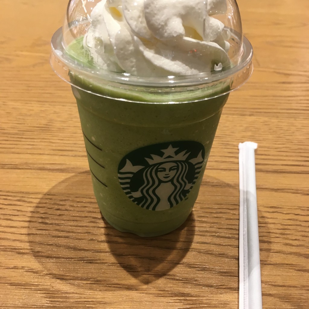 ユーザーが投稿した抹茶クリームフラペチーノの写真 - 実際訪問したユーザーが直接撮影して投稿した綱島東カフェスターバックスコーヒー アピタテラス横浜綱島店の写真