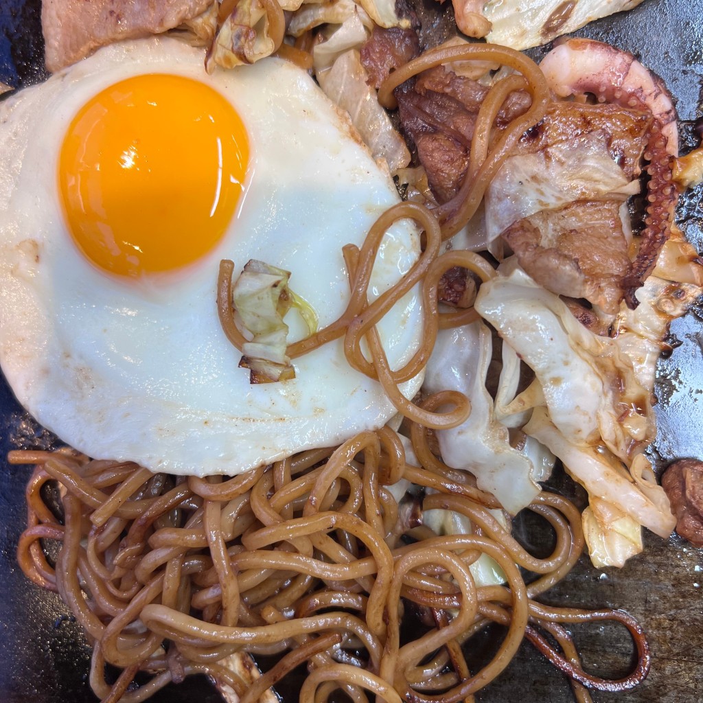 ユーザーが投稿したミックス焼きそばの写真 - 実際訪問したユーザーが直接撮影して投稿した台場お好み焼き鶴橋風月 お台場店の写真