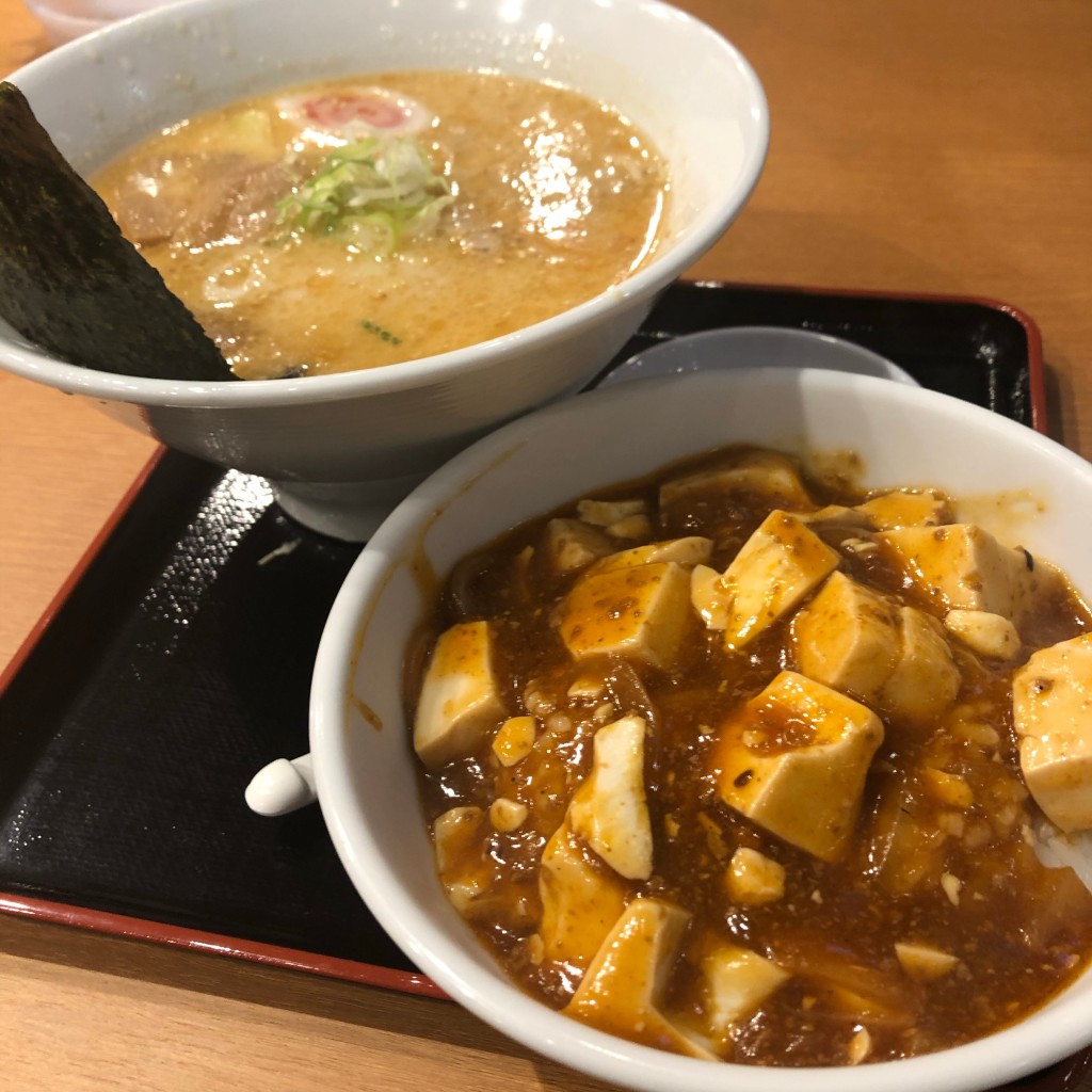 ユーザーが投稿した豚骨+麻婆丼の写真 - 実際訪問したユーザーが直接撮影して投稿した四谷中華料理日高屋 四ツ谷店の写真