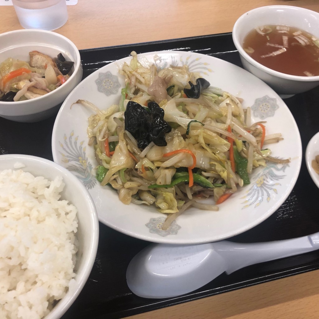 ユーザーが投稿した肉野菜炒め定食の写真 - 実際訪問したユーザーが直接撮影して投稿した西日暮里中華料理京の華の写真