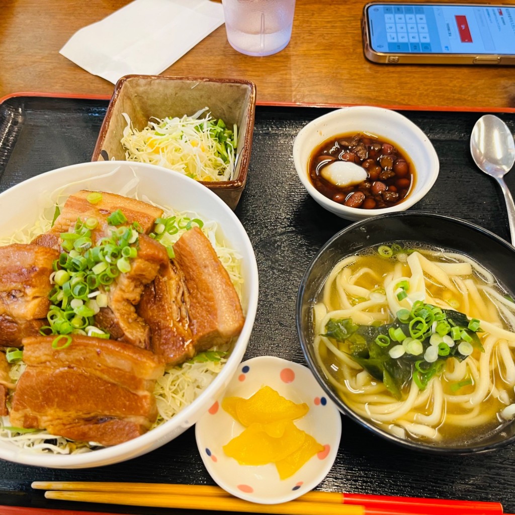 ユーザーが投稿した三枚肉丼定食の写真 - 実際訪問したユーザーが直接撮影して投稿した城定食屋さくら食堂の写真