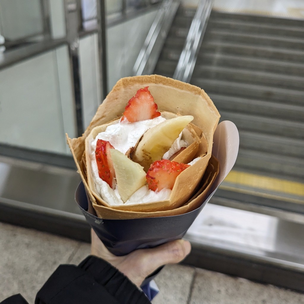 ユーザーが投稿したイチゴバナナチョコの写真 - 実際訪問したユーザーが直接撮影して投稿した名駅スイーツディッパーダン ゲートウォーク名古屋店の写真