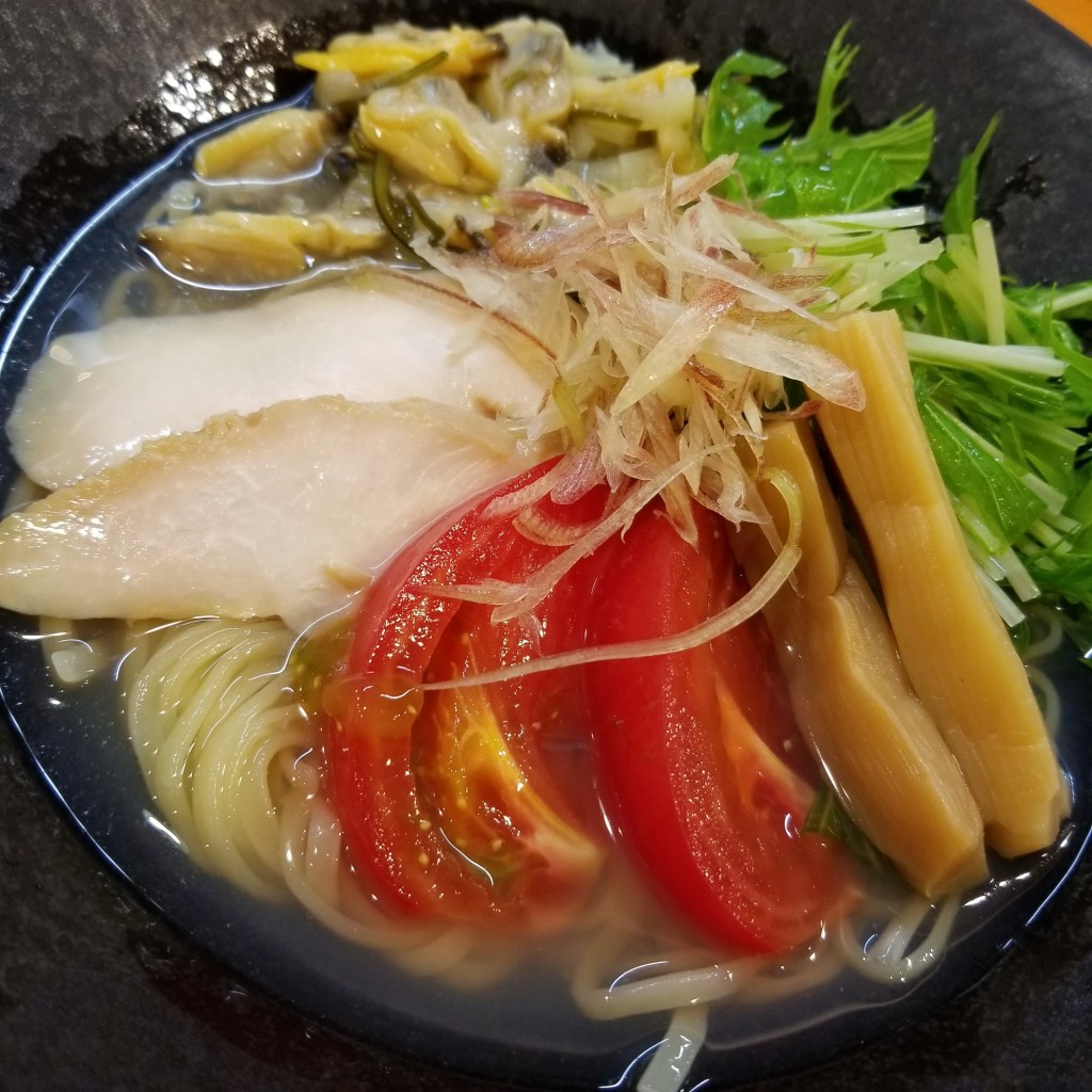 ユーザーが投稿した浅蜊と昆布の冷やし麺~山わさび添え~の写真 - 実際訪問したユーザーが直接撮影して投稿した東池袋ラーメン / つけ麺らぁ麺 はやし田 池袋店の写真