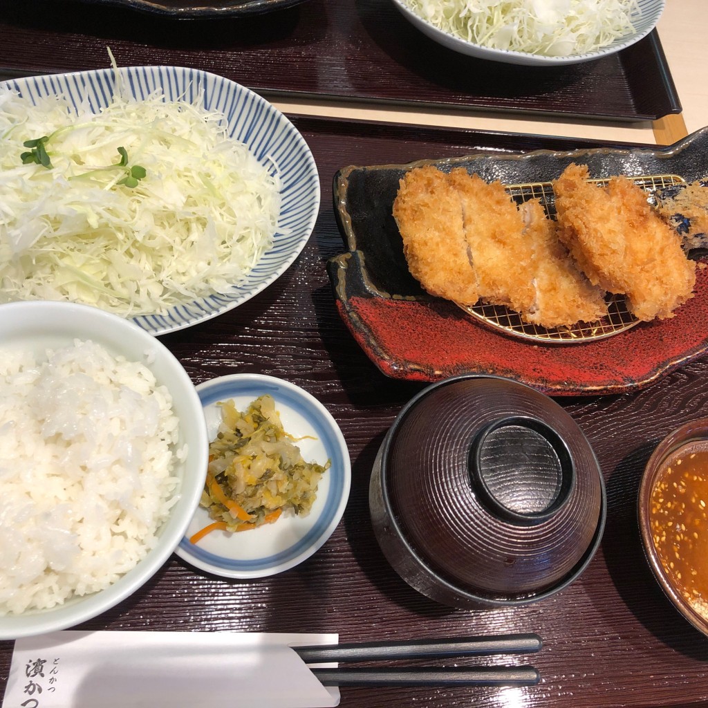 ユーザーが投稿した浜勝ランチ(野菜付き)の写真 - 実際訪問したユーザーが直接撮影して投稿した片町とんかつとんかつ濱かつ 大村公園店の写真