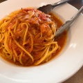 トマトとニンニクのスパゲティ - 実際訪問したユーザーが直接撮影して投稿した溝口イタリアンカプリチョーザ マルイファミリー溝口店の写真のメニュー情報