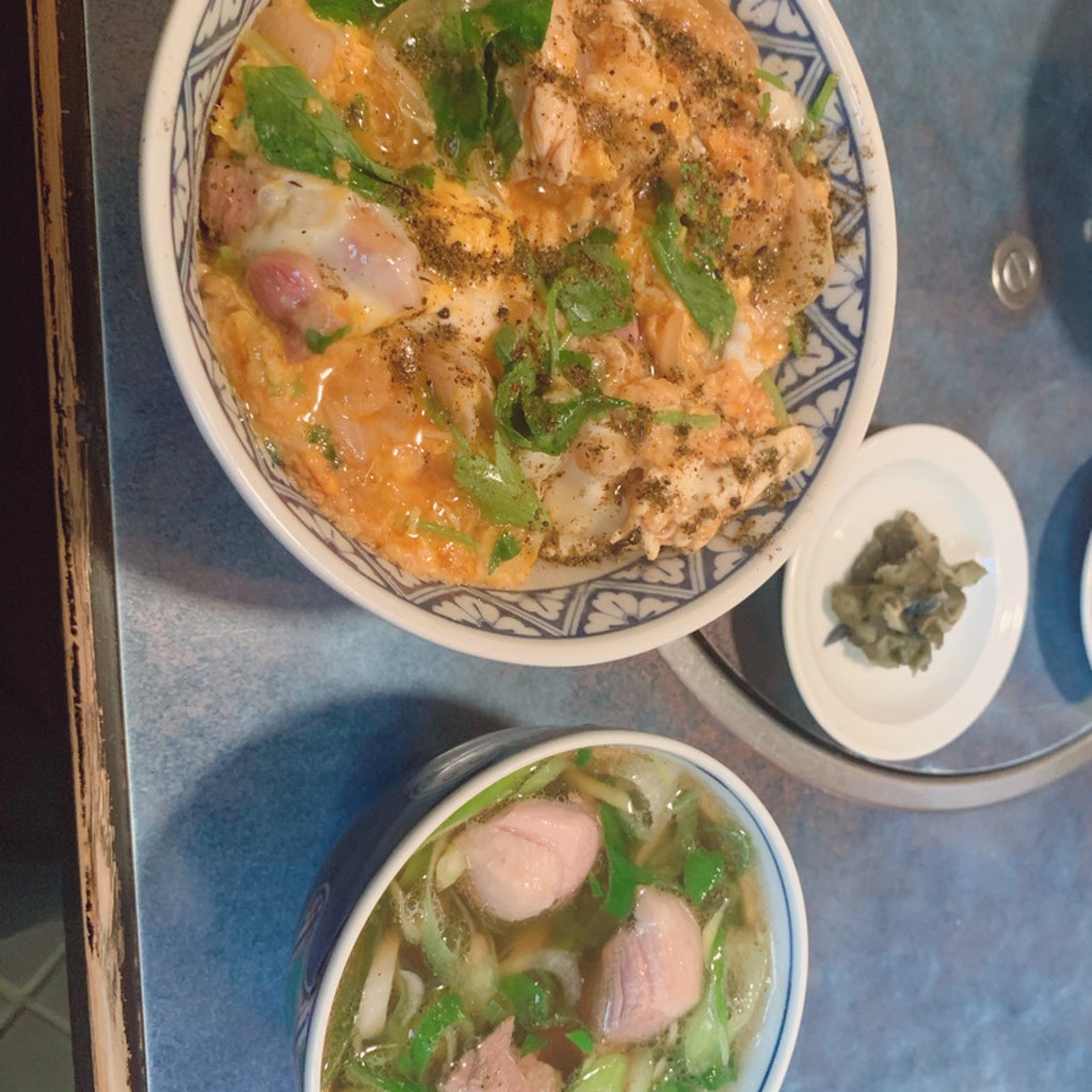 ユーザーが投稿した鴨なんばと軍鶏丼のセットの写真 - 実際訪問したユーザーが直接撮影して投稿した東丸太町鶏料理京の鳥どころ 八起庵 丸太町本店の写真