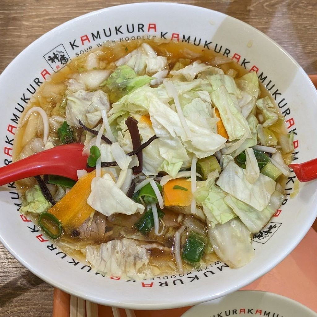 ユーザーが投稿した野菜いっぱいラーメンの写真 - 実際訪問したユーザーが直接撮影して投稿した阿倍野筋ラーメン専門店どうとんぼり 神座 あべのキューズモール店の写真