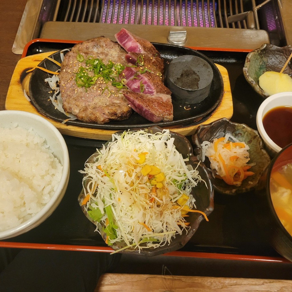ユーザーが投稿したハンバーグ松阪牛ステーキ定食の写真 - 実際訪問したユーザーが直接撮影して投稿した西浦牛タン松阪牛たんどの写真