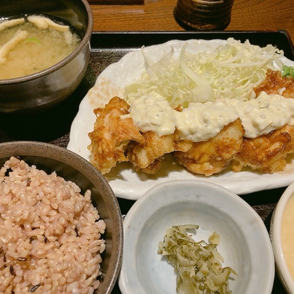 ユーザーが投稿したLunchチキン南蛮タルタル定食の写真 - 実際訪問したユーザーが直接撮影して投稿した下連雀焼鳥鳥元 三鷹コラル店の写真