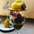 実際訪問したユーザーが直接撮影して投稿した双葉町パフェお茶とお花とモンブランの写真