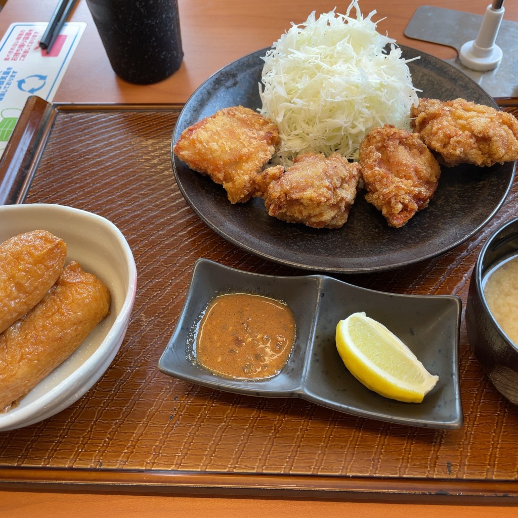 ユーザーが投稿したカラヨシ定食の写真 - 実際訪問したユーザーが直接撮影して投稿した八幡東からあげから好し 広島八幡東店の写真