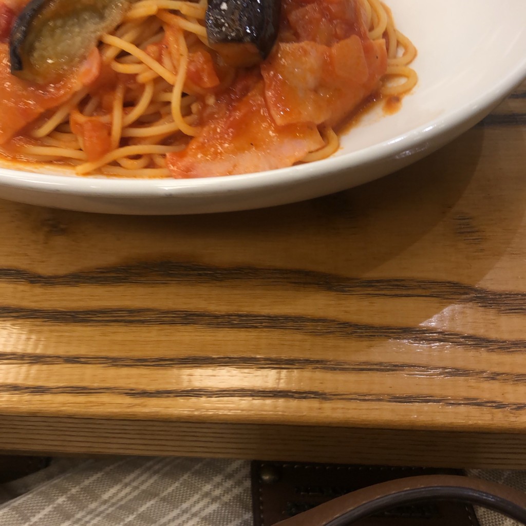 ユーザーが投稿した茄子とベーコンのスパゲティの写真 - 実際訪問したユーザーが直接撮影して投稿した下通カフェPRONTO 熊本COCOSA店の写真