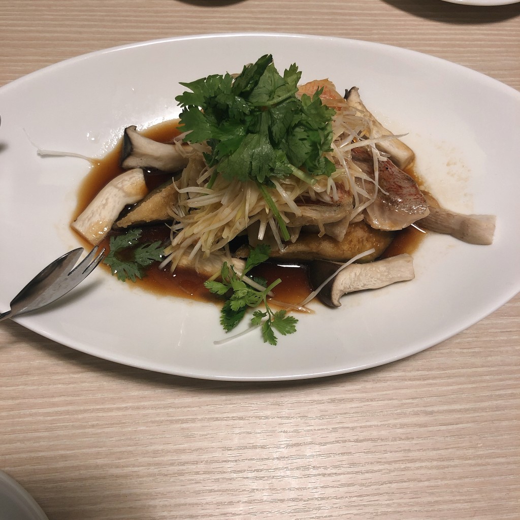 ユーザーが投稿した白身魚の葱·生姜蒸しの写真 - 実際訪問したユーザーが直接撮影して投稿した田口中華料理中国料理 浜木綿 枚方田口店の写真