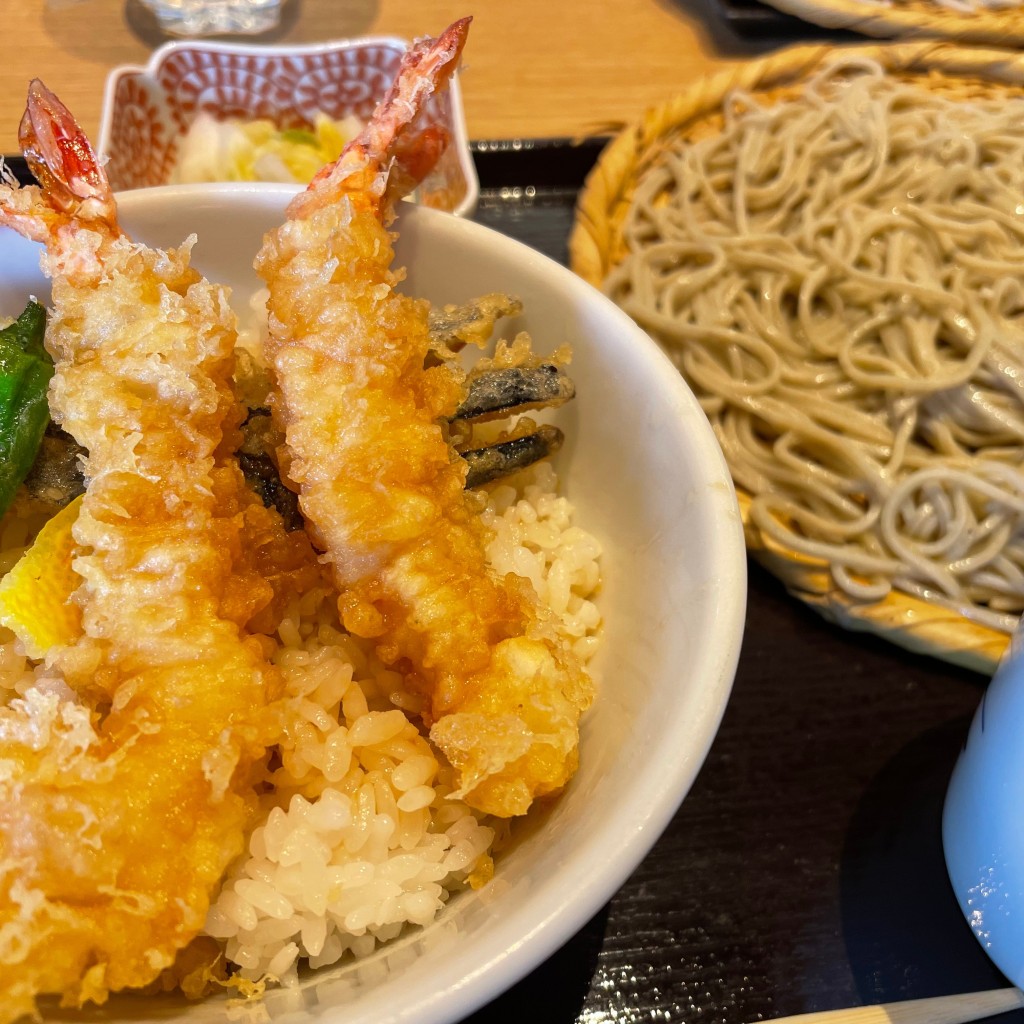 ユーザーが投稿したLunch天丼セットの写真 - 実際訪問したユーザーが直接撮影して投稿した駅元町そばソバキチ さんすて岡山店の写真