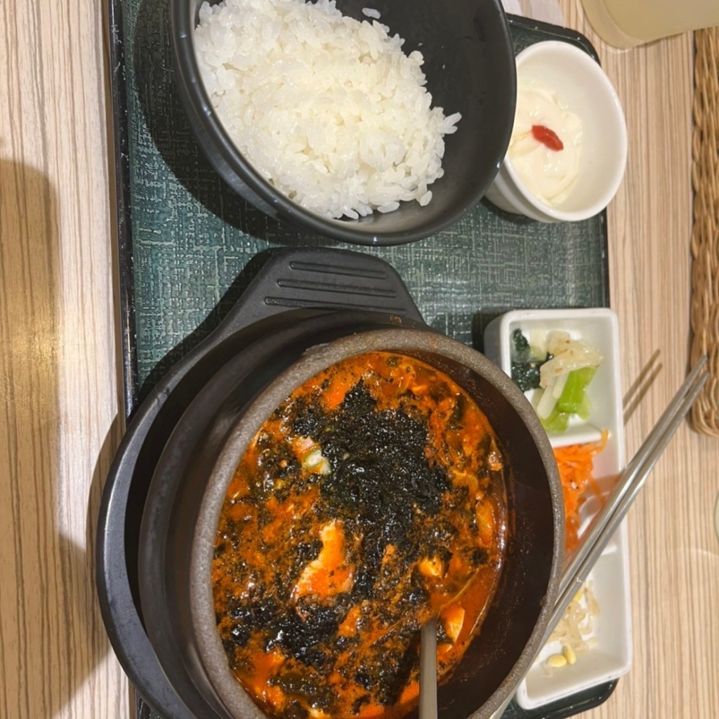 ユーザーが投稿した990 海苔スンドゥブLunchの写真 - 実際訪問したユーザーが直接撮影して投稿した新宿韓国料理東京純豆腐 新宿東口店の写真