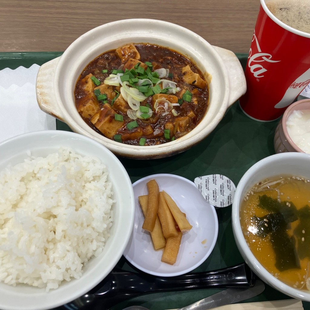 ユーザーが投稿した麻婆豆腐定食の写真 - 実際訪問したユーザーが直接撮影して投稿したレイクタウン中華料理紅虎厨房 越谷イオンレイクタウン店の写真