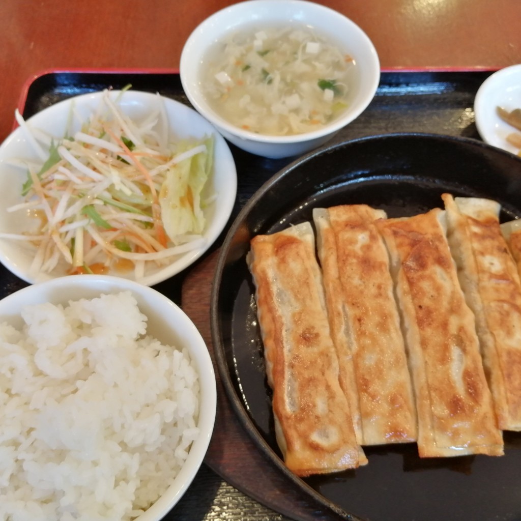 ユーザーが投稿した鉄鍋焼餃子定食の写真 - 実際訪問したユーザーが直接撮影して投稿した横山町餃子中華飯店 天津餃子房の写真