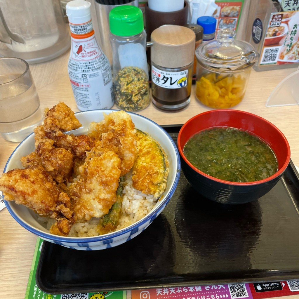 ユーザーが投稿した鶏唐✖️鶏天 丼の写真 - 実際訪問したユーザーが直接撮影して投稿した川俣丼ものさん天 高井田店の写真