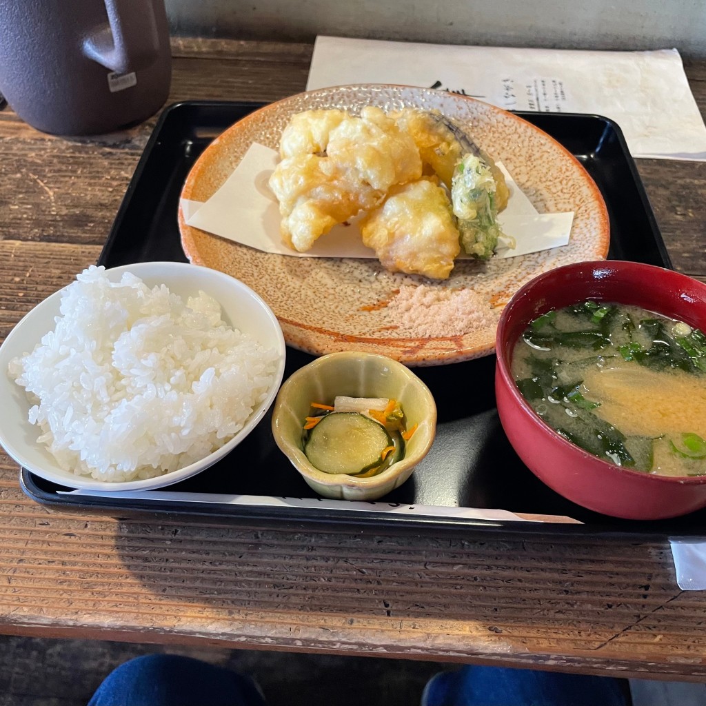 ユーザーが投稿したはも天ぷらとご飯セットの写真 - 実際訪問したユーザーが直接撮影して投稿した和歌浦東和食 / 日本料理Wakaya 津屋の写真