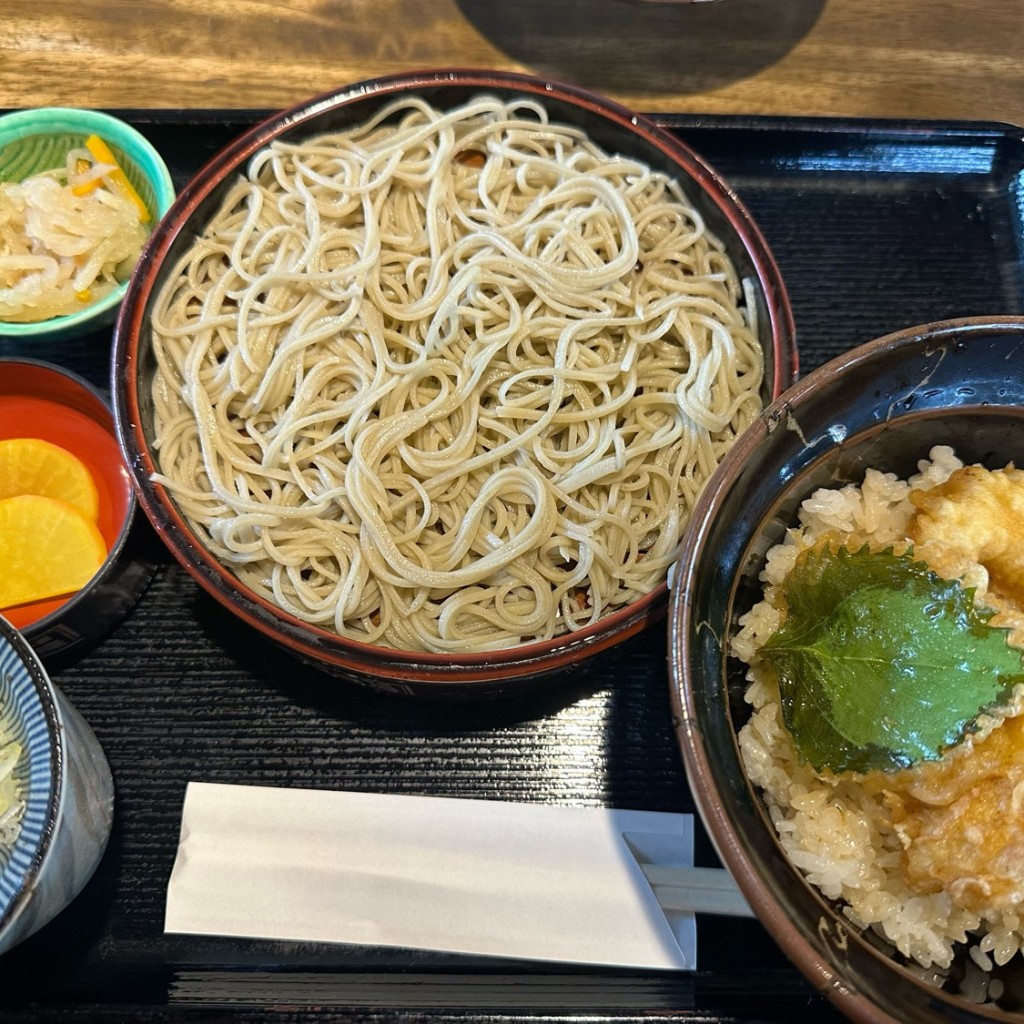 ユーザーが投稿した天丼ランチ お蕎麦十割に変更の写真 - 実際訪問したユーザーが直接撮影して投稿した小屋名そば京都有喜屋 和蕎庵の写真