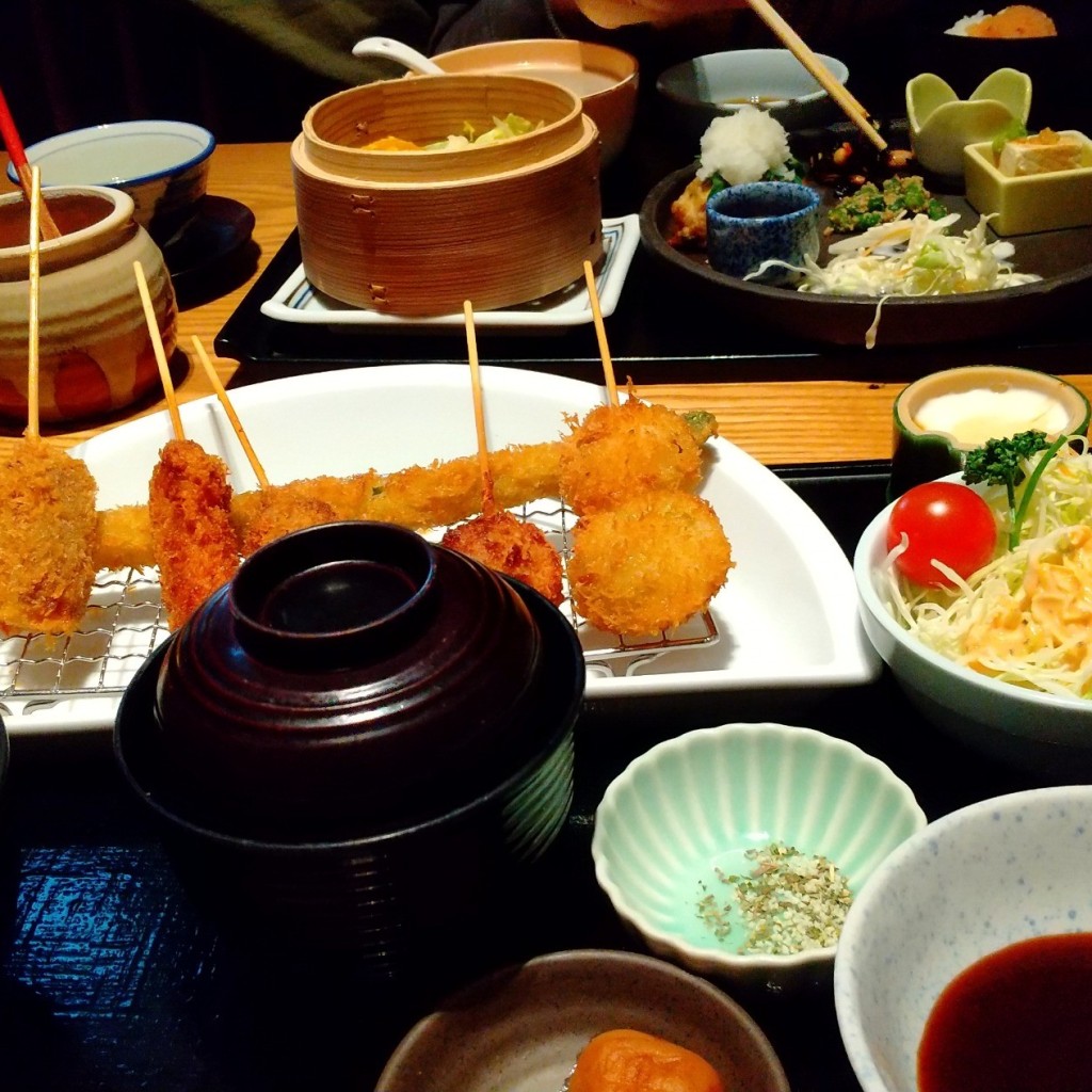 ユーザーが投稿した串カツ定食の写真 - 実際訪問したユーザーが直接撮影して投稿した大深町和食 / 日本料理和食 たちばな グランフロント大阪の写真