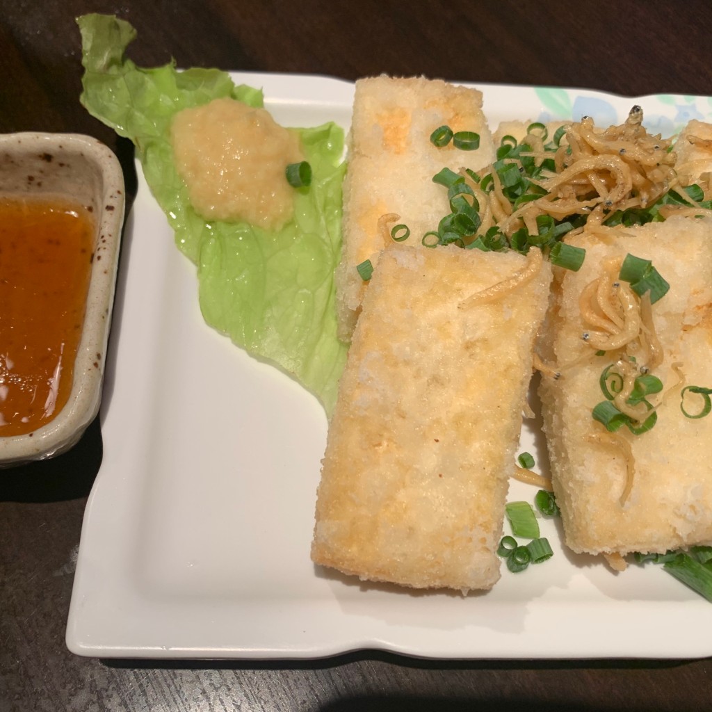 ユーザーが投稿した島豆腐の厚揚げの写真 - 実際訪問したユーザーが直接撮影して投稿した西新宿沖縄料理も〜れ2の写真