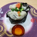 蒸し牡蠣軍艦、貝の三種盛り、白子の天ぷら - 実際訪問したユーザーが直接撮影して投稿した鹿田回転寿司魚錠の写真のメニュー情報
