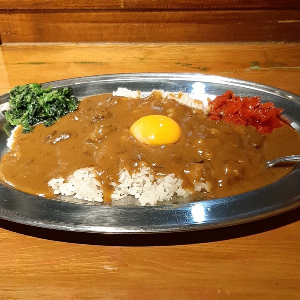 ユーザーが投稿したカレー小ほうれん草トッピングの写真 - 実際訪問したユーザーが直接撮影して投稿した北沢カレー大阪マドラスカレー22号店の写真