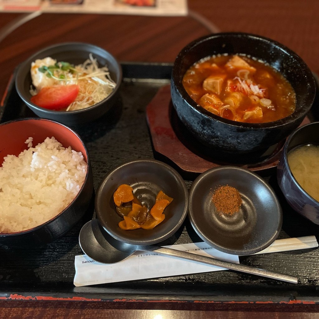 ユーザーが投稿したLunch 石焼き麻婆豆腐定食の写真 - 実際訪問したユーザーが直接撮影して投稿した西宮原居酒屋甘太郎 新大阪ソーラ21店の写真