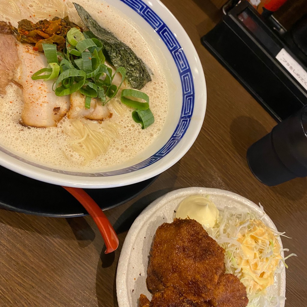 ユーザーが投稿した蒼空豚麺(とんこつ)タレヒレかつセットの写真 - 実際訪問したユーザーが直接撮影して投稿した三雲ラーメン / つけ麺麺屋蒼空豚の写真