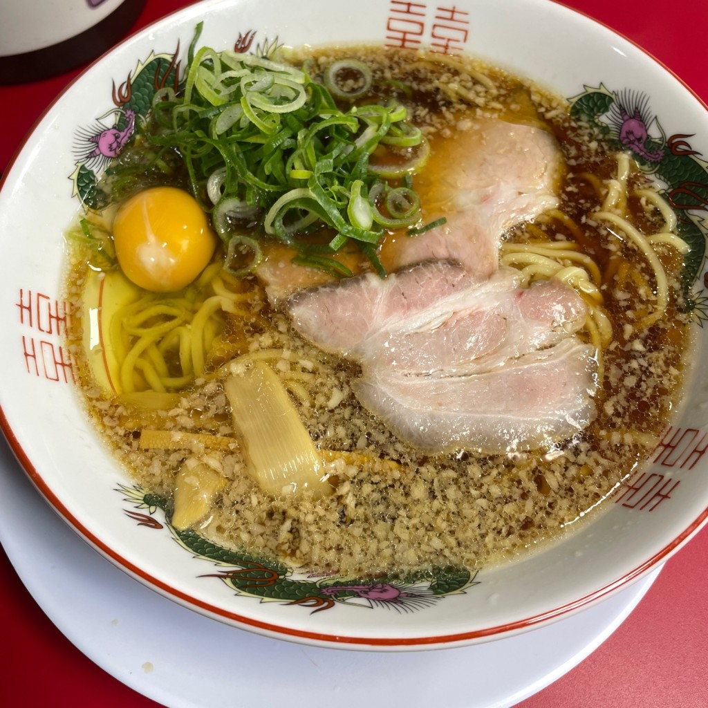 Pomumさんが投稿した祇園町北側ラーメン専門店のお店中華そば 丸岡商店 祇園本店/チュウカソバ マルオカショウテン ギオンホンテンの写真