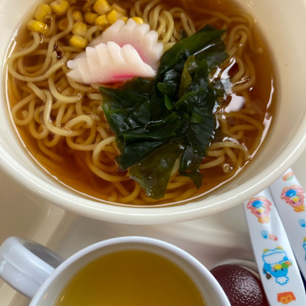 ユーザーが投稿したキッズラーメンランチの写真 - 実際訪問したユーザーが直接撮影して投稿した舘山寺町ファミリーレストランパクパク大食堂の写真