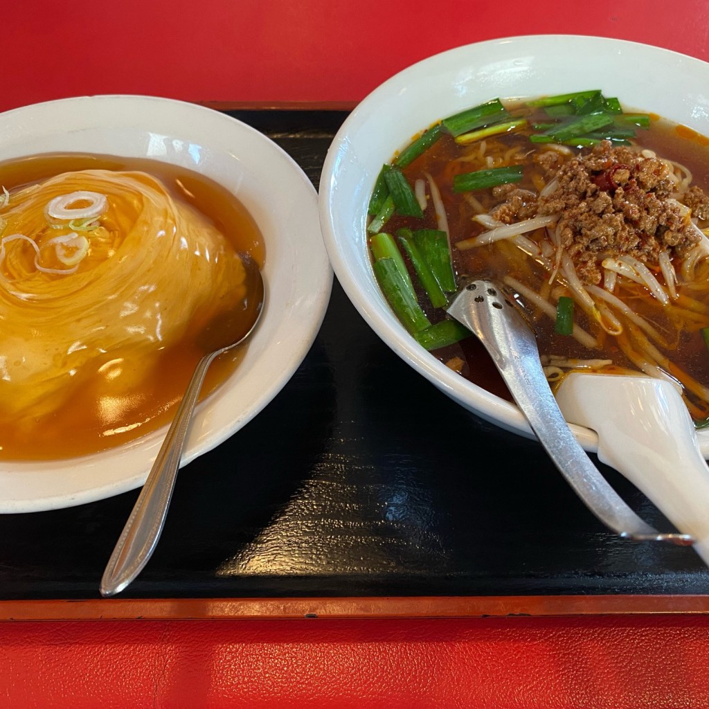 ユーザーが投稿した台湾ラーメンと天津飯の写真 - 実際訪問したユーザーが直接撮影して投稿した知多中華料理家縁の写真