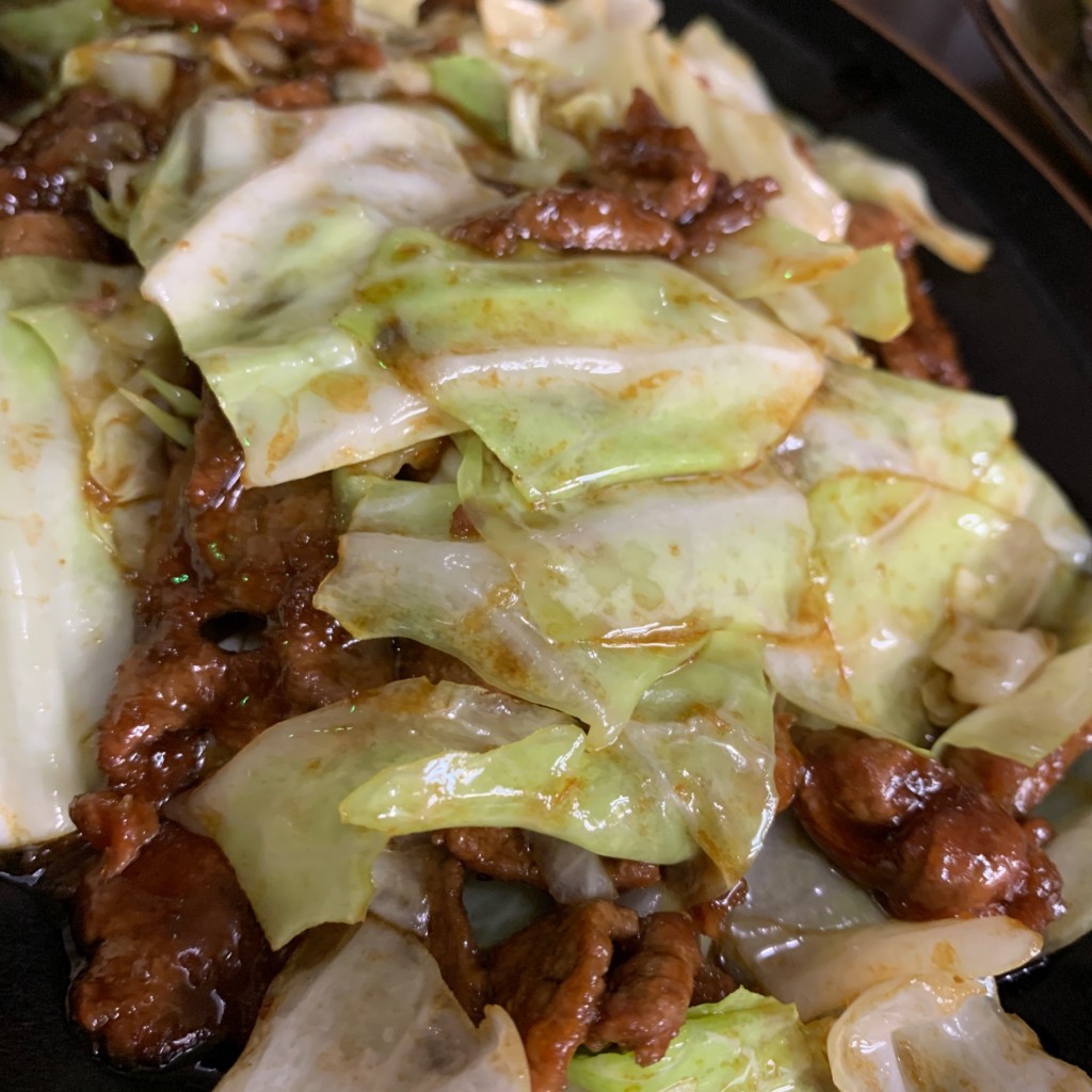 ユーザーが投稿したキャベツとレバーのみそ炒め定食の写真 - 実際訪問したユーザーが直接撮影して投稿した高田中華料理みんぱい 城東店の写真
