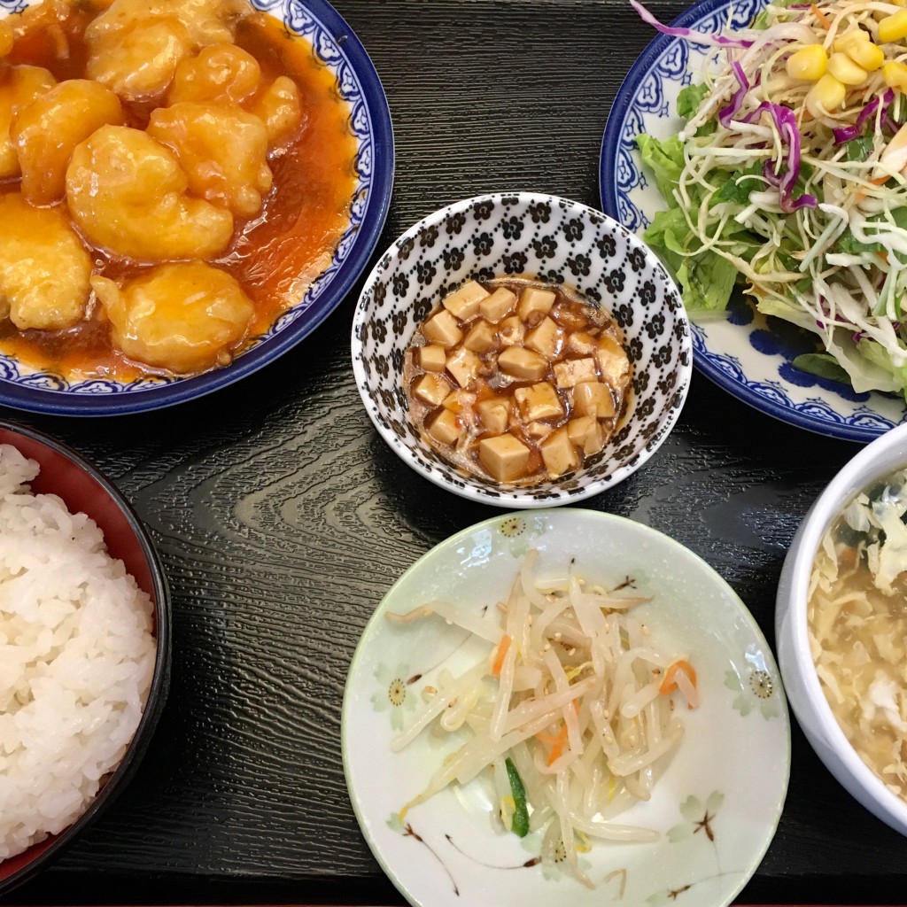 ユーザーが投稿したエビのチリソース定食の写真 - 実際訪問したユーザーが直接撮影して投稿した田脇中華料理大連飯店の写真