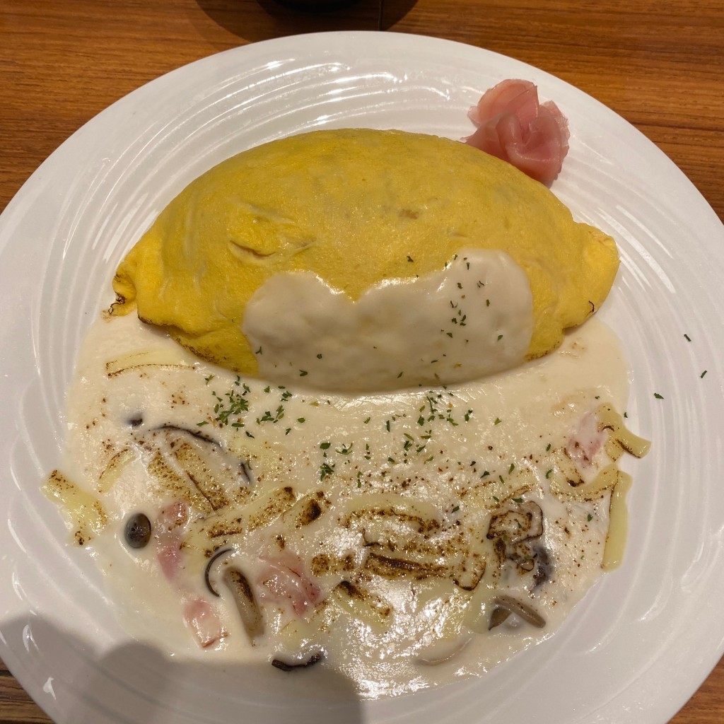 ユーザーが投稿した炙りチーズのクリームソースの写真 - 実際訪問したユーザーが直接撮影して投稿した梅田洋食北極星 ルクア大阪店の写真