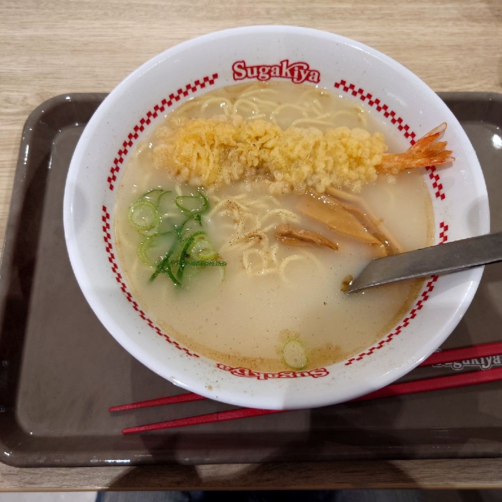 ユーザーが投稿した天ぷらラーメンの写真 - 実際訪問したユーザーが直接撮影して投稿した土岐津町土岐口ラーメン専門店スガキヤ イオンモール土岐店の写真