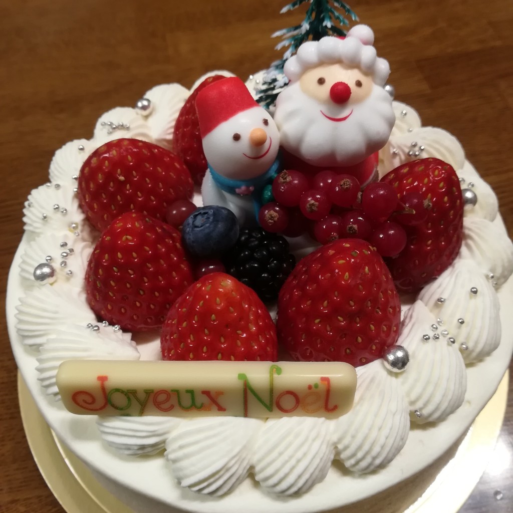 ユーザーが投稿したクリスマスイチゴショートケーキの写真 - 実際訪問したユーザーが直接撮影して投稿した布田和食 / 日本料理アトリエうかい トリエ京王調布の写真