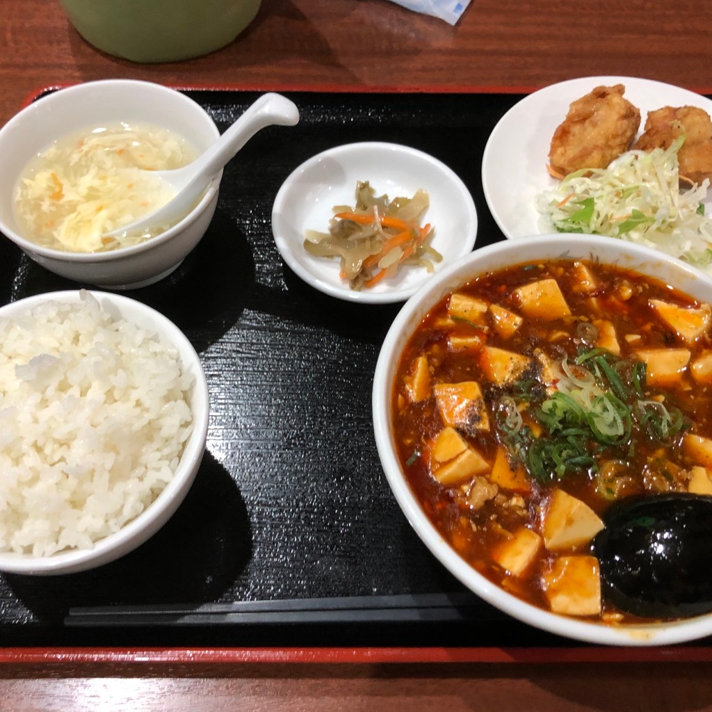 ユーザーが投稿した麻婆豆腐定食の写真 - 実際訪問したユーザーが直接撮影して投稿した早子町四川料理本格四川料理 華洋の写真