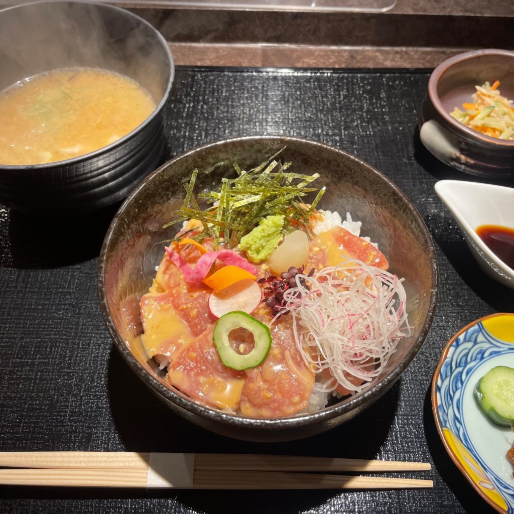 ユーザーが投稿したマグロ胡麻漬け丼の写真 - 実際訪問したユーザーが直接撮影して投稿した栄町懐石料理 / 割烹和房鉄板 榛の写真